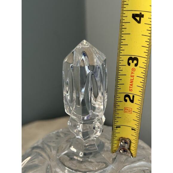 Bohemia Crystal Candy Dish Lidded Vintage Violetta Pinwheel Star of David Clear - Picture 16 of 16
